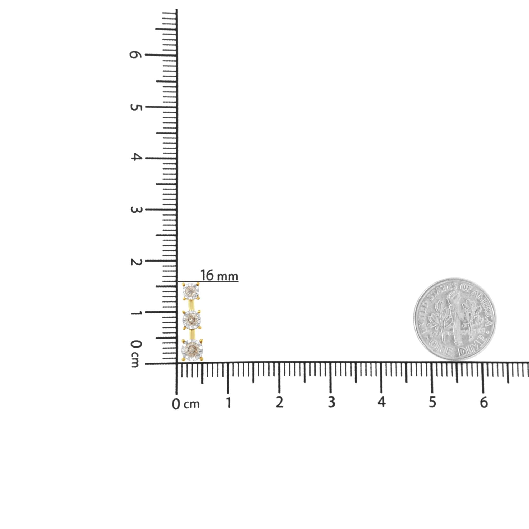 10K Yellow Gold 1/4 cttw Miracle-Set Brilliant Round Cut Diamond